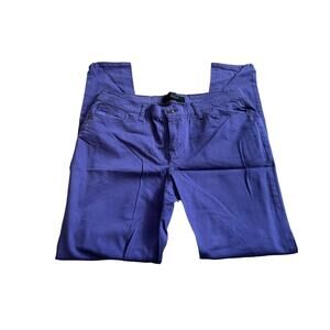 Nine West Womens 12 Skinny Jeans Purple Button Zip 5 Pocket Stretch